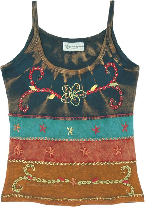 Embroidered Cotton Tanktop .